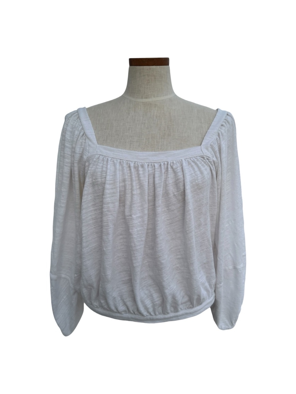 Free People White Square Neck Peasant Blouse Size L